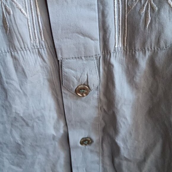 Mens Arabian Shirt Large Embroidered Avocado Green Al Kachins Dubai Button Up 42 - Picture 5 of 6